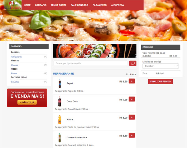 script php para restaurante e pizzaria